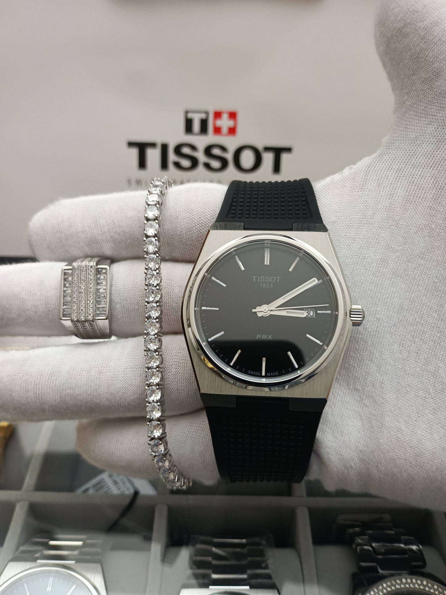 Tissot PRX Swiss Quartz Black Dial Men's Watch 40mm