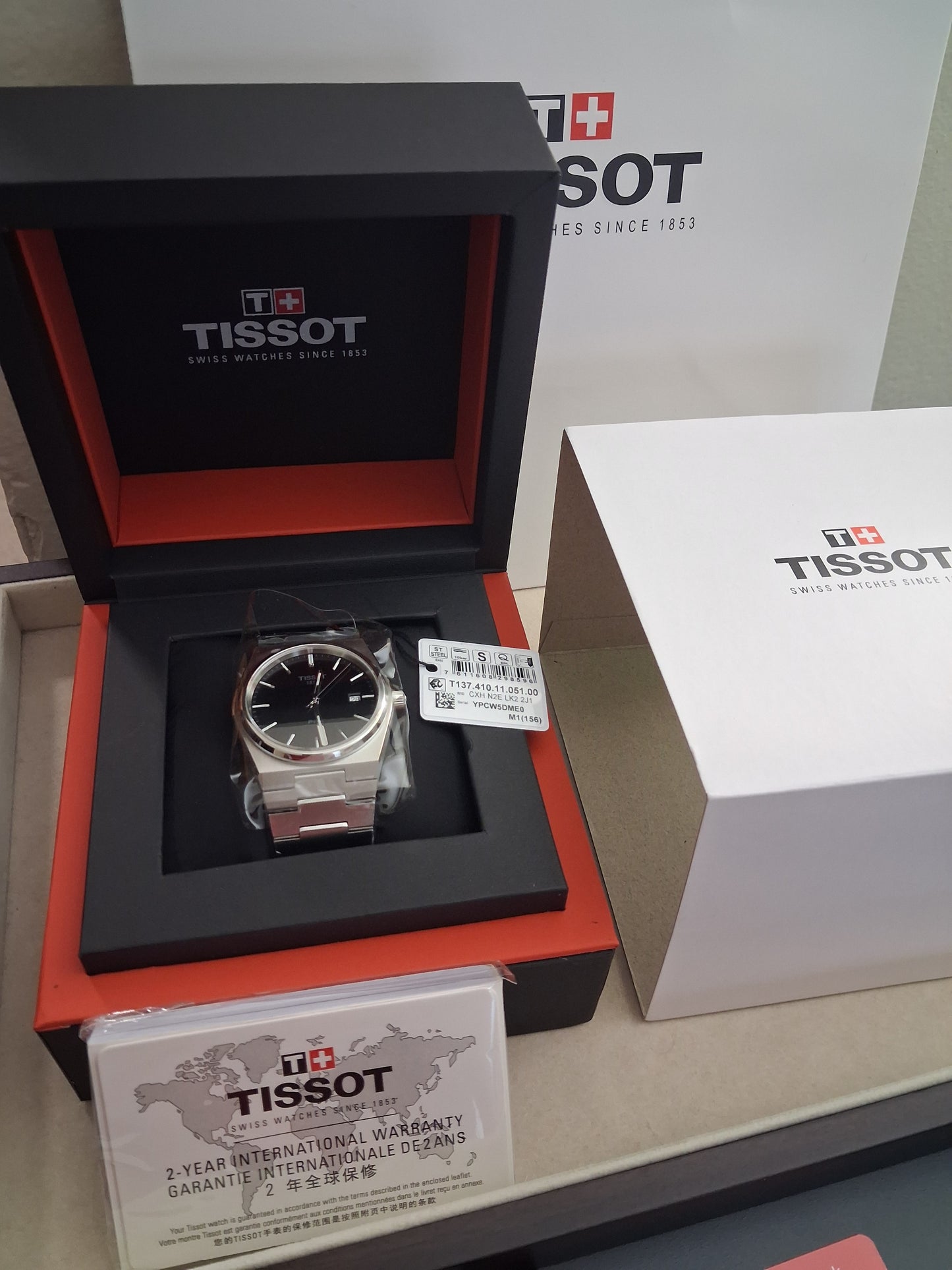Tissot PRX Swiss Quartz Black Dial Men's Watch 40mm