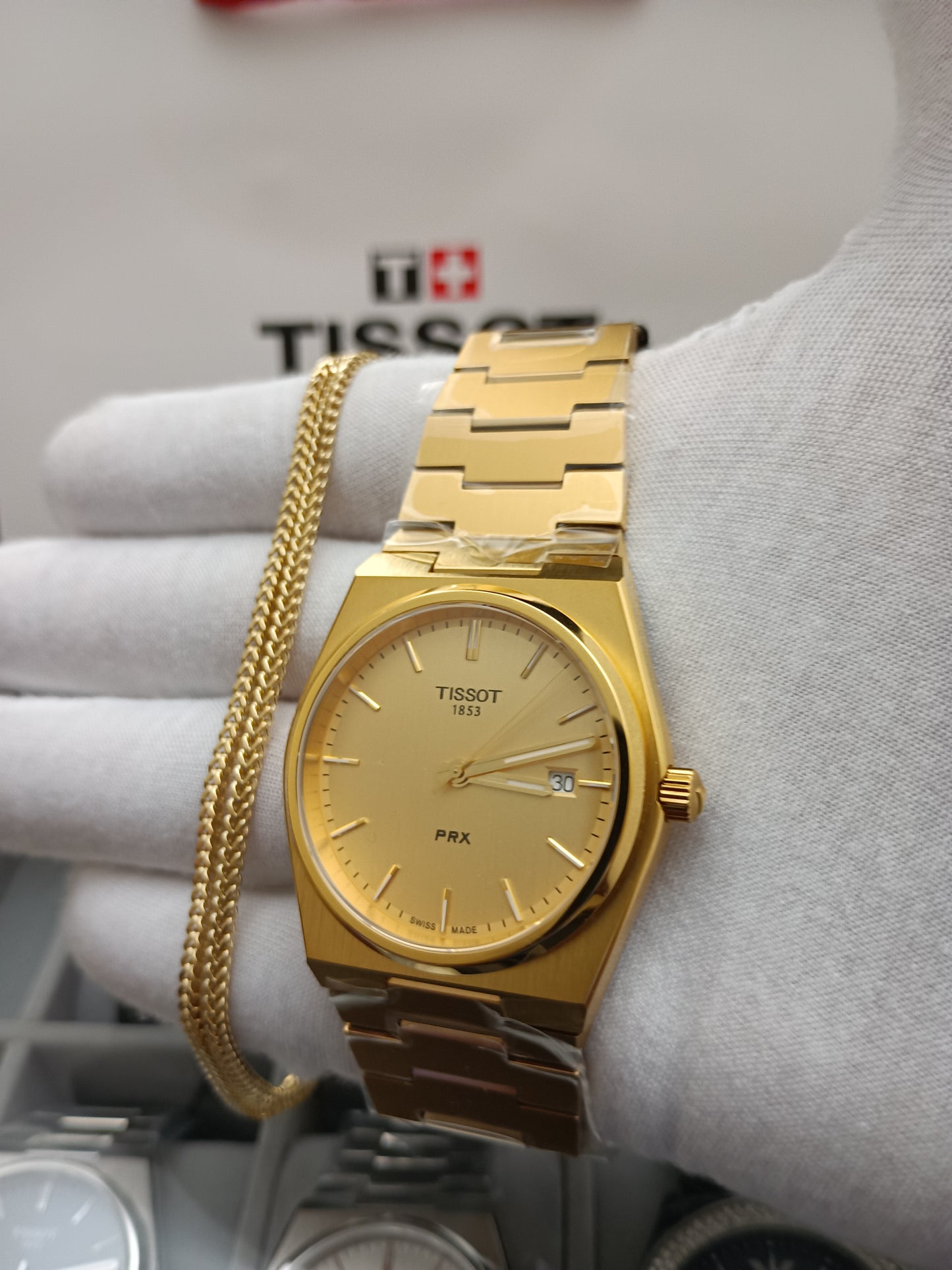 Tissot PRX Swiss Quartz Gold Dial Men's Watch 40mm