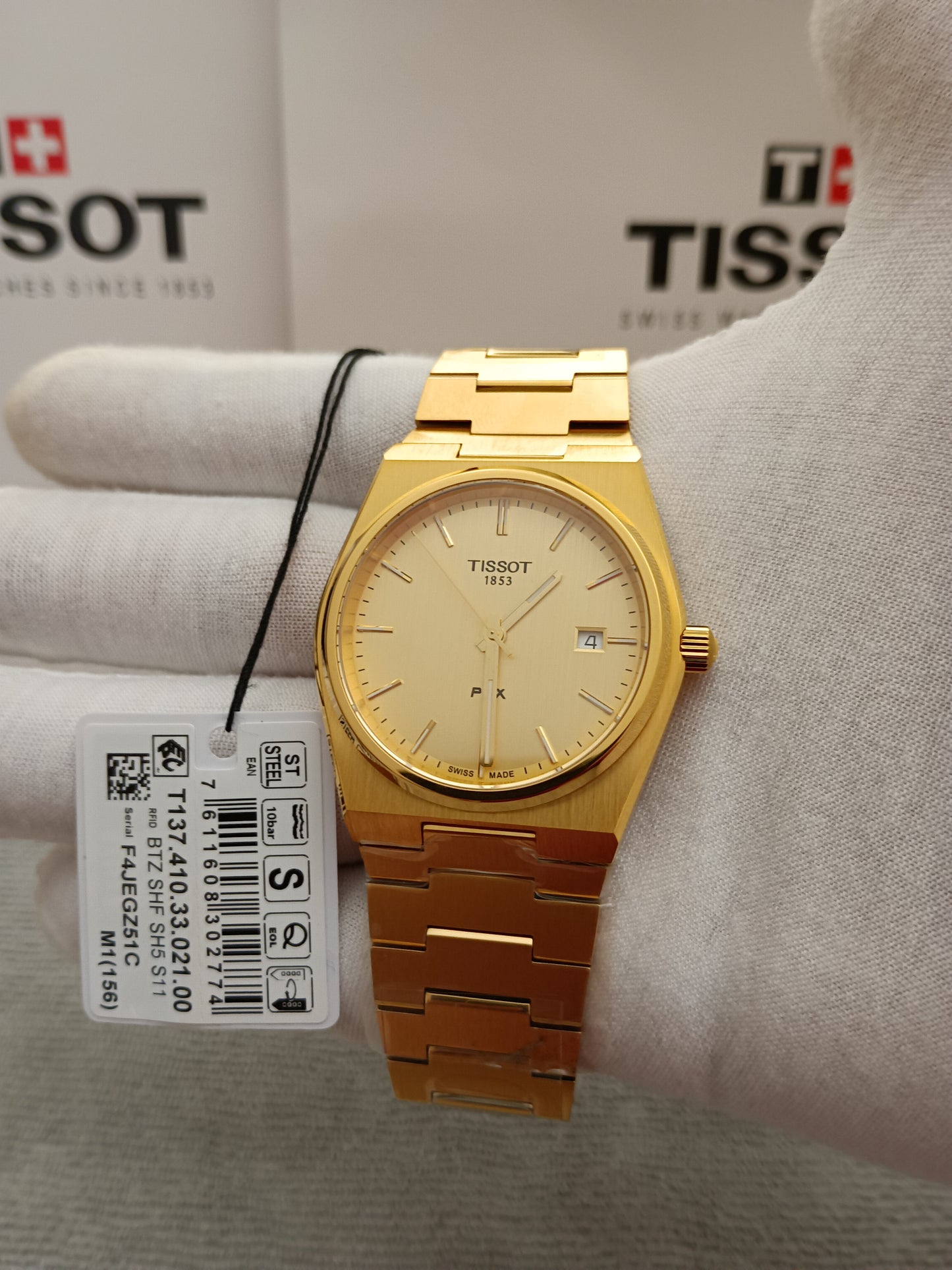 Tissot PRX Swiss Quartz Gold Dial Men's Watch 40mm